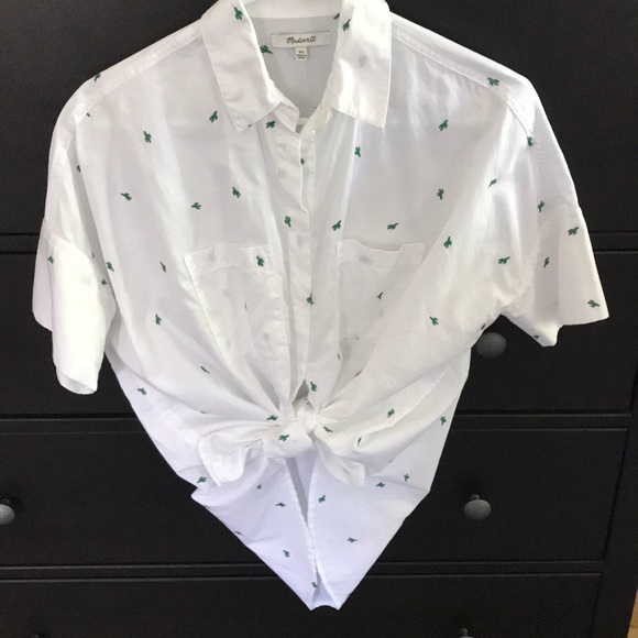 Madewell Tops - MADEWELL - Embroidered Cactus Shirt